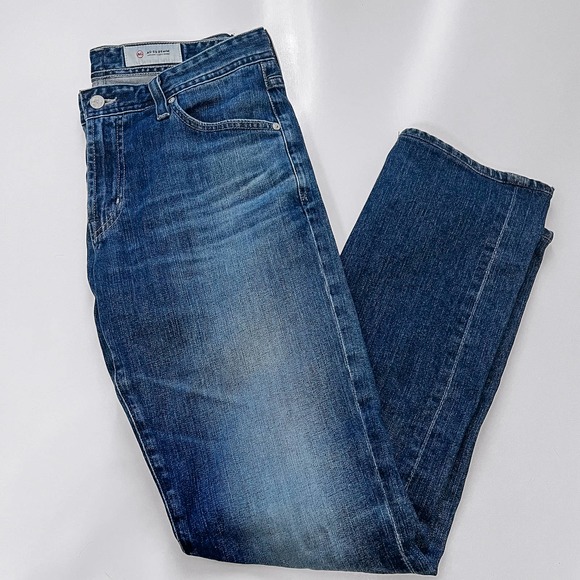 AG Adriano Goldschmied Straight Leg High Rise Jeans Everett Size 32 - Picture 1 of 11